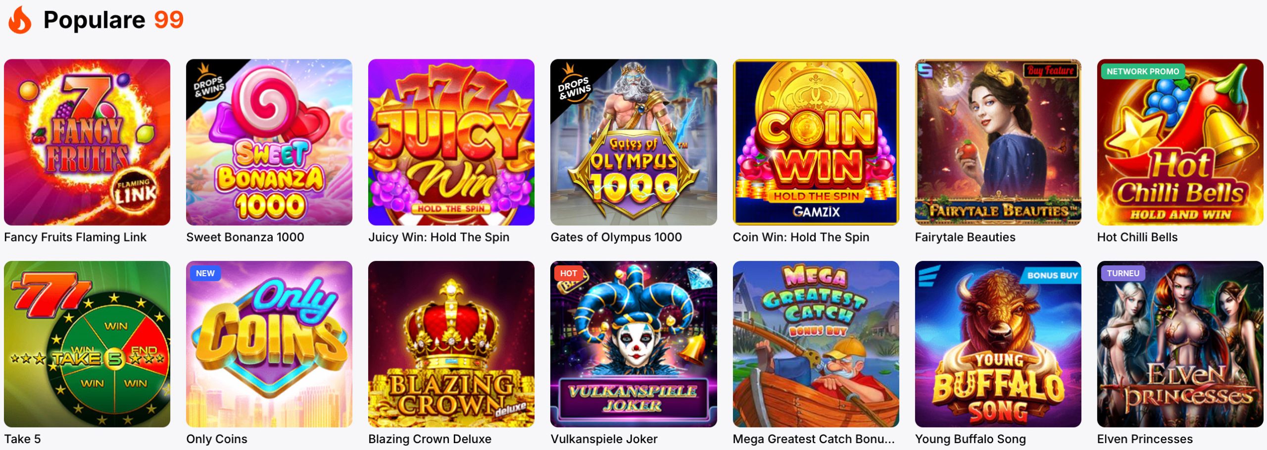 Vulkanspiele Popular Slots